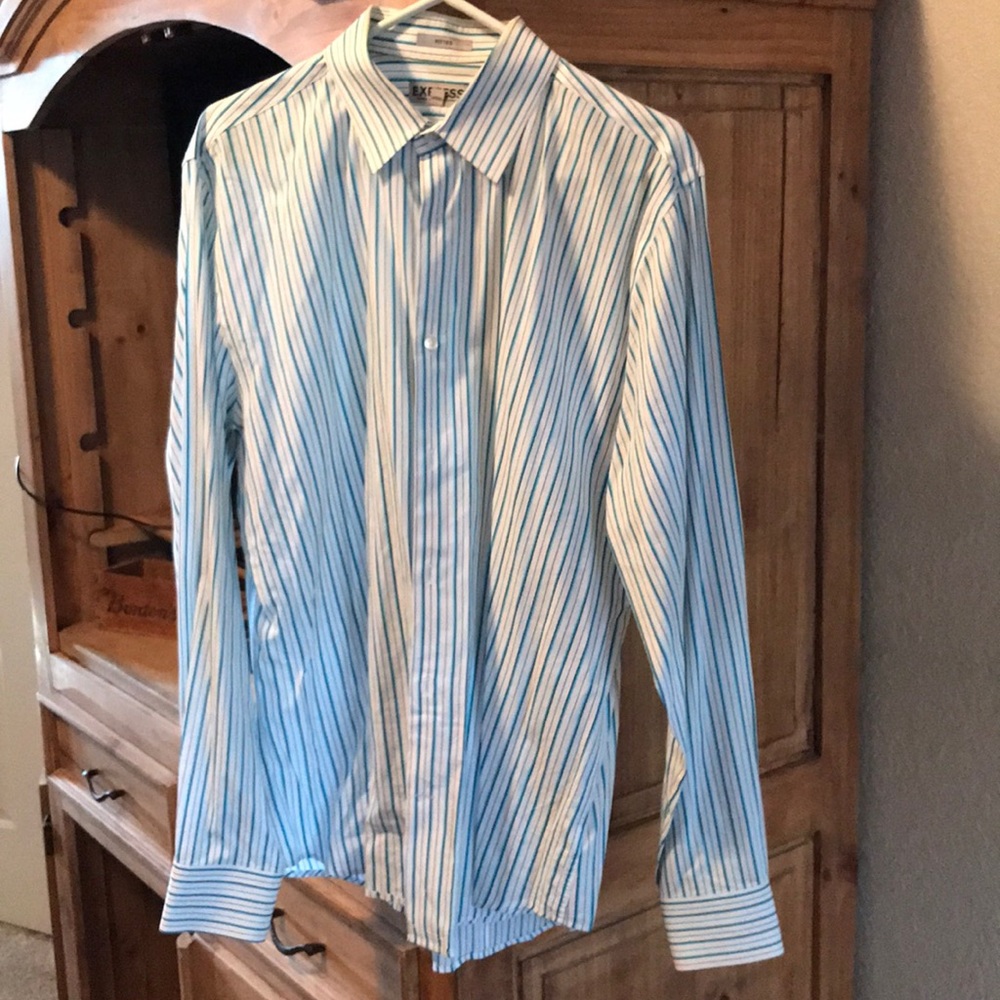 XL EXPRESS LS white w/verticals stripes
